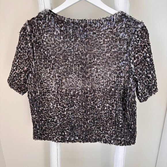 Search for Sanity Faux Fur Sequin Shell Top SZ L - Picture 4 of 15